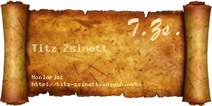 Titz Zsinett névjegykártya